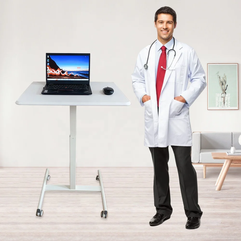 Applicable to Office School Table Standing Desk Adjustable Height Mobile Portable Rolling Laptop Desk On Wheels Adjustable Desk