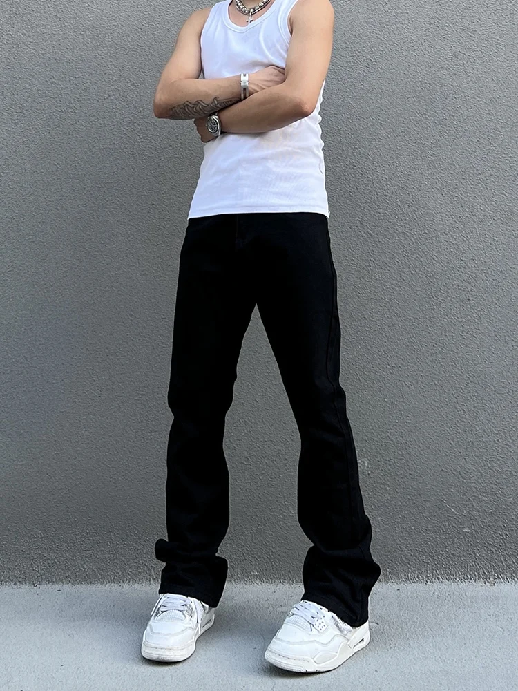 

Мужские джинсы Bla Slimming Cleanfit: расклешенные брюки в американском стиле High Street, молодежные, модные, из хлопкового денима, со средней посадкой, на молнии, повседневные