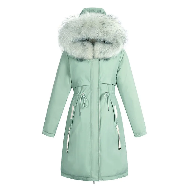 Nuova giacca invernale donna reversibile colore a contrasto Parker spessa calda piumino di cotone con cappuccio lungo cappotto di base capispalla