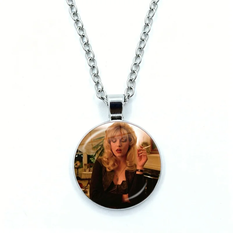 Famous Actors Laura Palmer Necklace for Women Jewelry Cabochon Glass Pendant Fashion Statement Crystal Necklace Wholesale