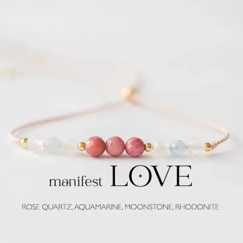 سوار كريستال للحماية |   حماية إمباث، كوارتز وردي، جمشت، تورمالين أسود، سوار شفاء سلكي قابل للتعديل