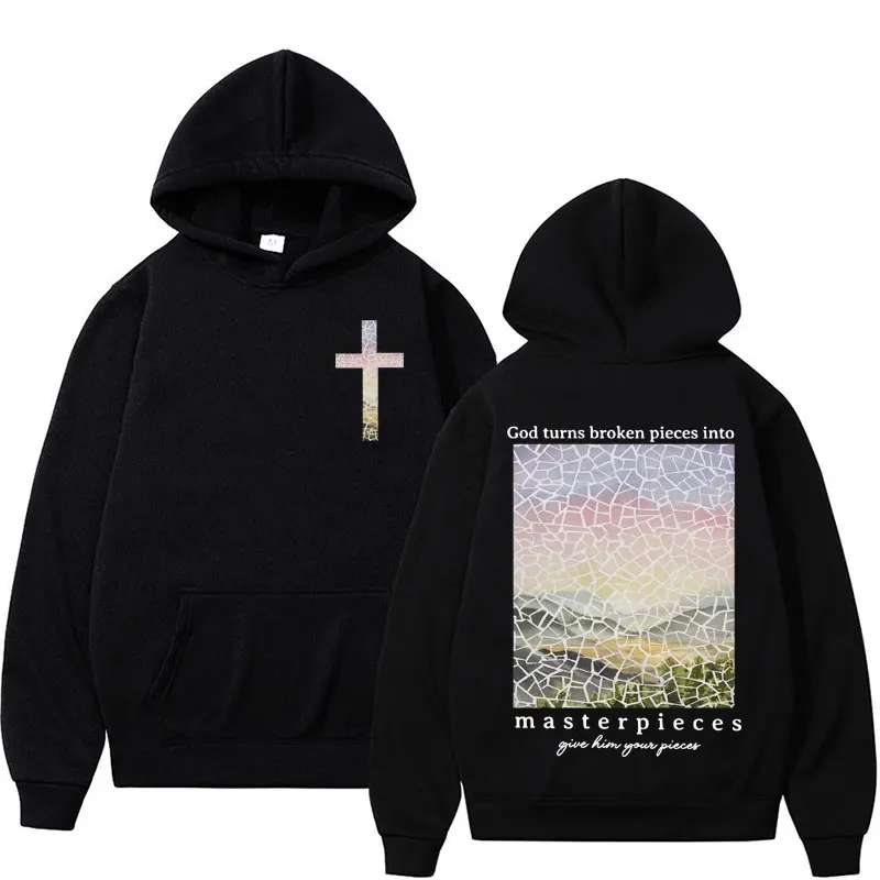 Harajuku Aesthetic Christian Jesus Church Hoodie Bible Verse God Loves You Hooded Men's Women Vintage Sweatshirts Streetwear Y2K