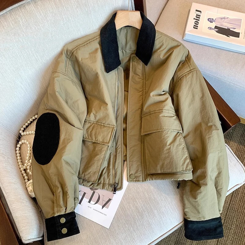 Retro giapponese Sle Color Blo Abbigliamento da lavoro Jaet Capispalla in cotone Casual Versatile da donna Faion Primavera Autunno Design