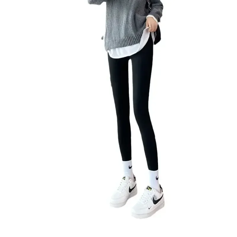 Spring Autumn New Thin Rabbit Fleece Shark Leggings Women High Waist Elastic Pressure Slim Sport Fitness Winter Warm Leggings