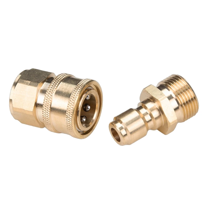 2pcs Brass Quick Connection Couplers M22 Female & Male Ends Brass Quick Connection Quick Installation for Easy Installation