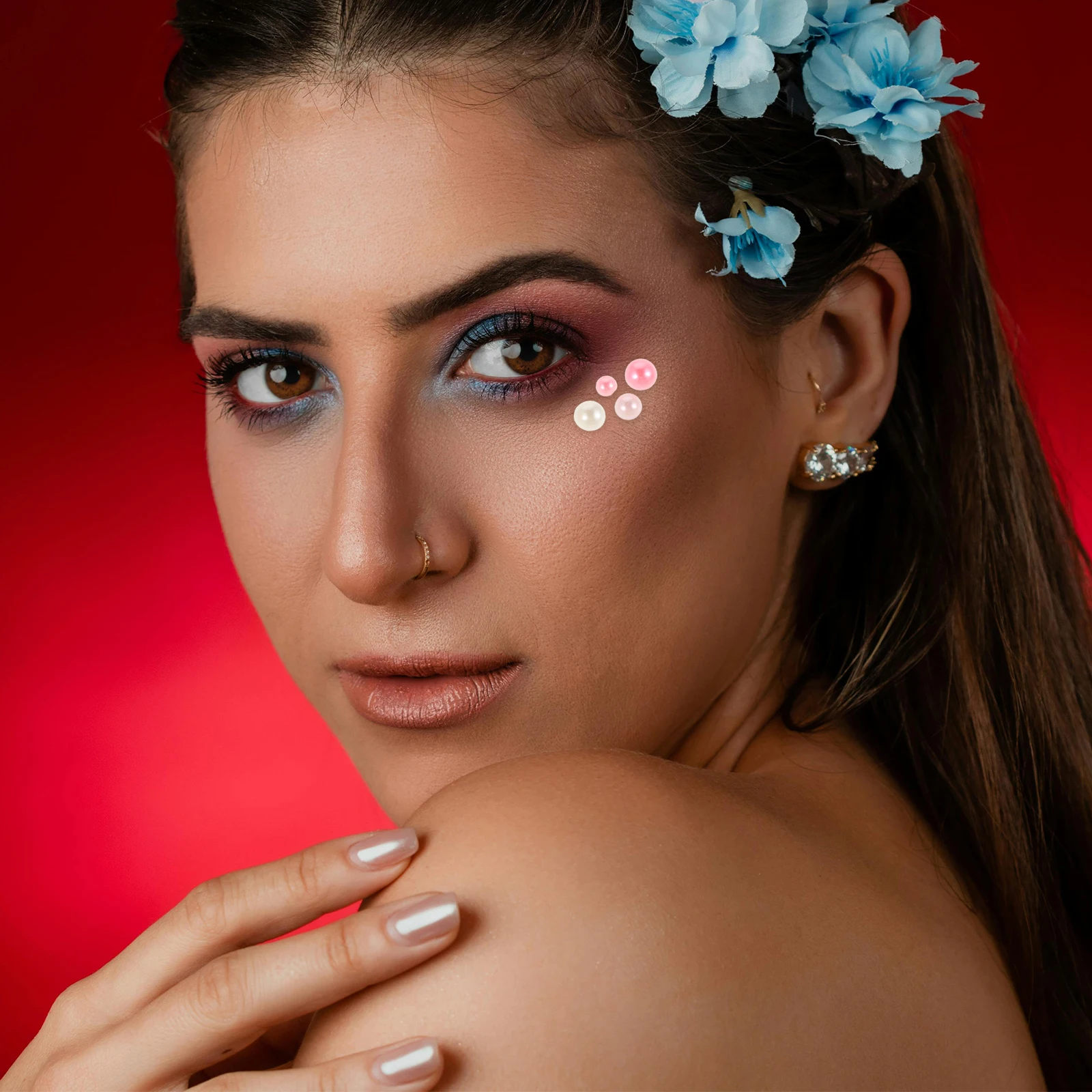 

Dried Flower Nail Charms DIY Nail Decorations for Bridal Makeup Bachelorette Party Festival Face Makeup Charms