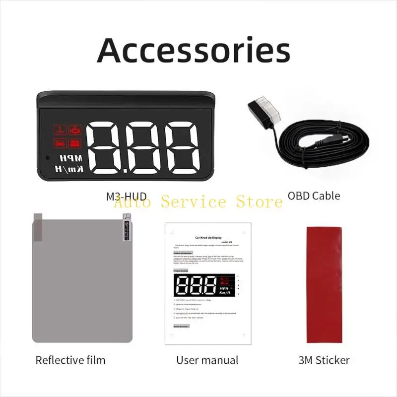 462A Car HUD Projector Head-Up Display Intelligent Gauge Driving Stopwatch Speedometer Odometer Digital Meter Alarm System