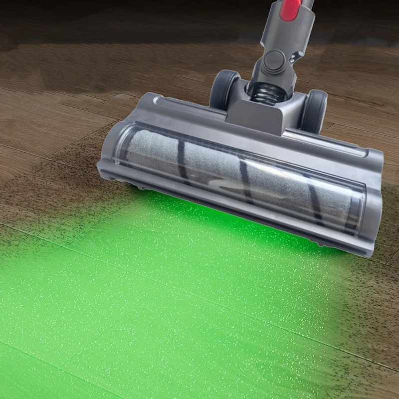 Accesorio para aspiradora Dyson V7, V8, V10, V11, V15, cabezal de cepillo de rodillo suave con luces LED para polvo con bloqueo de interruptor