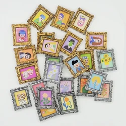 10Pcs/Bag  Retro Oil Painting Frame for 1:12 Dollhouse Home Accessories Miniature Wall Decor Ob11 Model Handmade Diy Accessorie