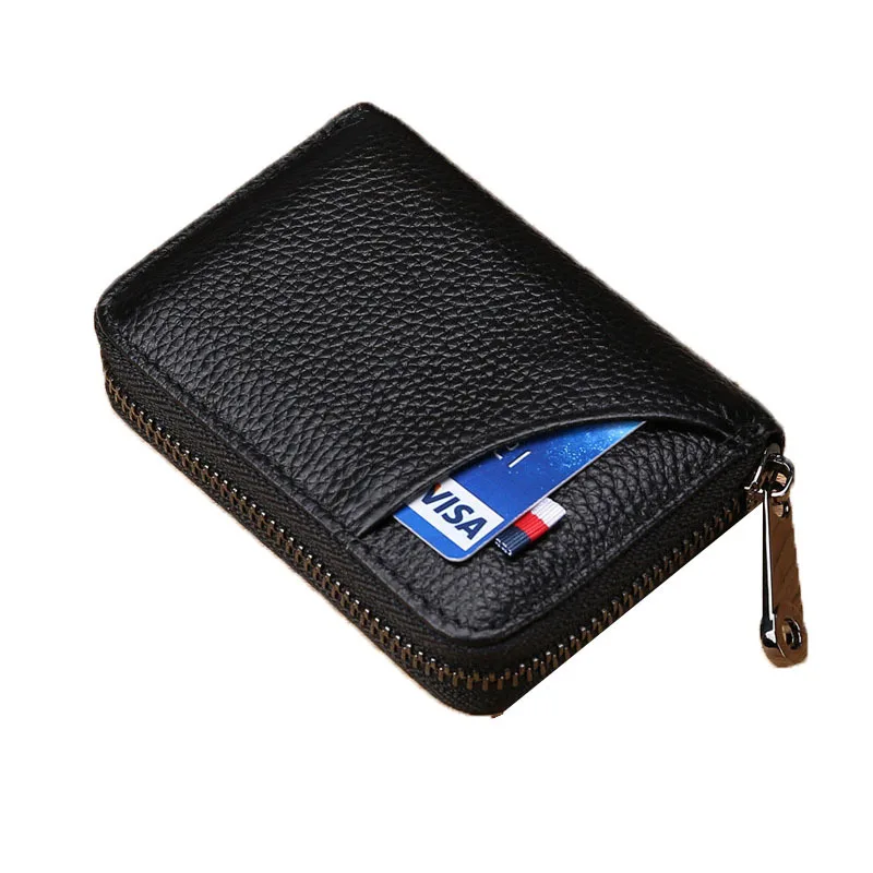 Monedero informal para Hombre y mujer, Billetera pequeña de lujo, plegable, con cremallera, H015