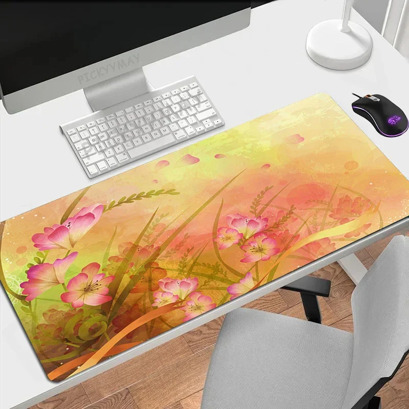 لوحة ماوس بتصميم زهرة، لوحة ماوس ألعاب كبيرة، لوحة ماوس ألعاب XXL، حصيرة لوحة مفاتيح كبيرة، وسادة مكتب للكمبيوتر المحمول