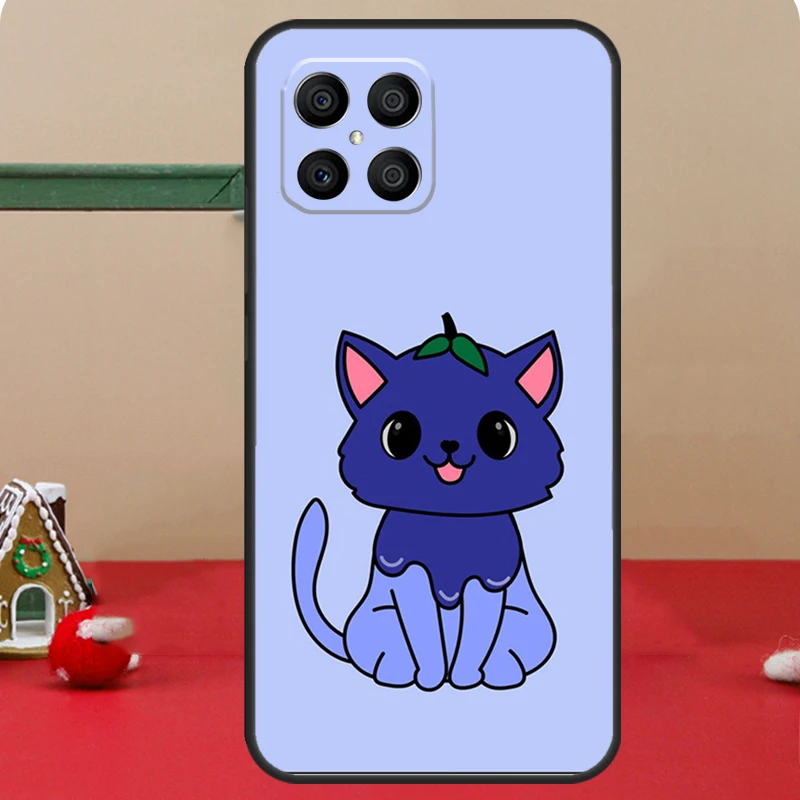 Cute Kawaii Blueberry Cat For Huawei Honor Magic 5 Pro X8 X9a 50 70 P Smart 2019 Nova 9 5T P60 P20 P40 P30 Lite Case