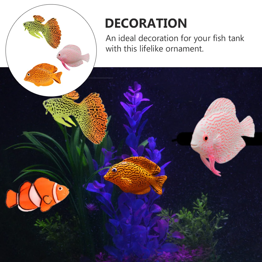 

3pcs Simulated Tropical Aquarium Decoration Lifelike Tank Ornament Premium Silicone Fake Tank Landscaping Artificial Floating