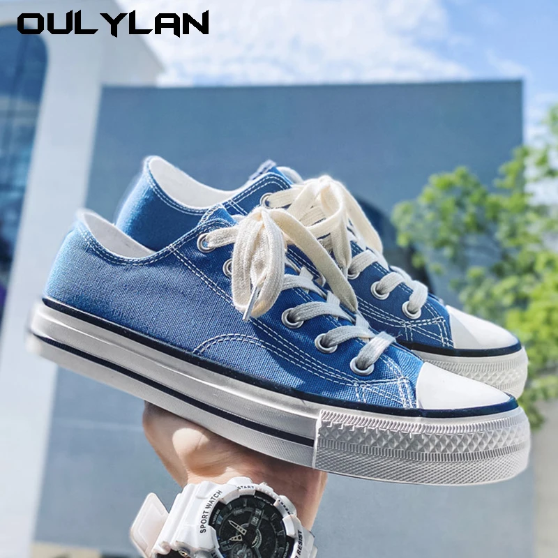 Brand Men's Shoes Breathable Light Men Canvas Shoes Flat Lace Up Low Top Comfortable Casual Fashion Male Sneakers Hot