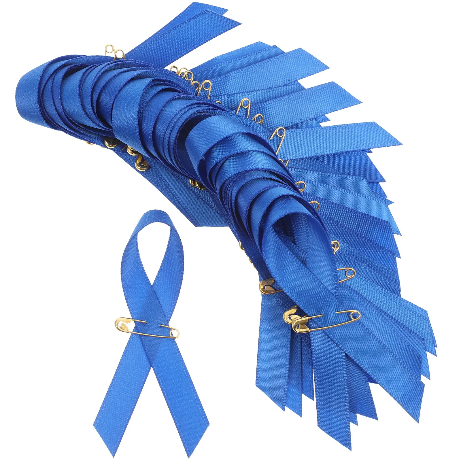 100Pcs Purple Ribbon Breastpin Fabric and Iron Premium Tear Resistant Reusable Lapel Pin for Gratitude Leukemia