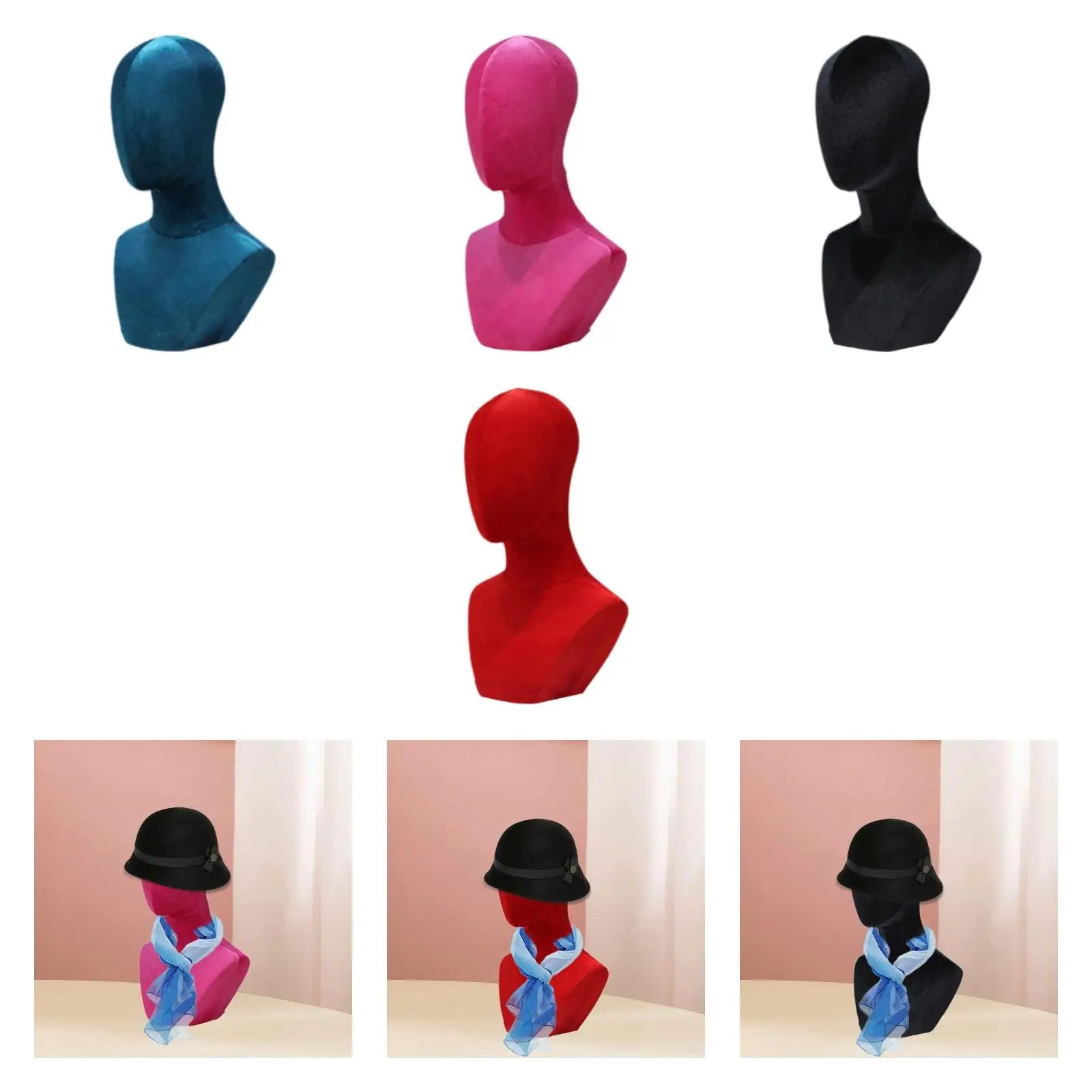 

Mannequin Head Shoulder Bust Mannequin Jewelry Display Prop Professional Wig Display Stand for Stylist Beauty Salon Boutique