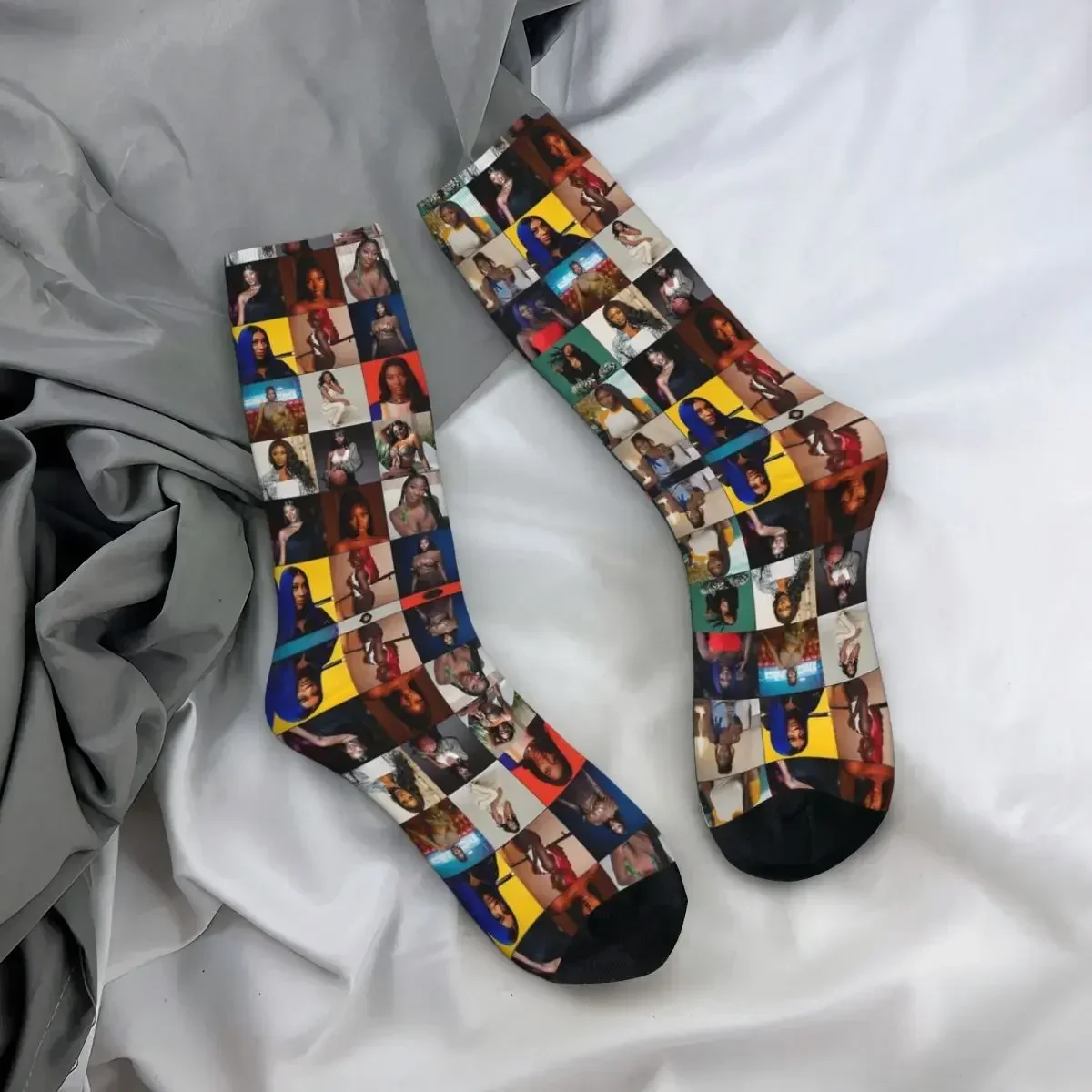 Chaussettes de collage de photos Aya Nakamura, bas Harajuku super doux, chaussettes longues toutes saisons, accessoires pour cadeaux unisexes