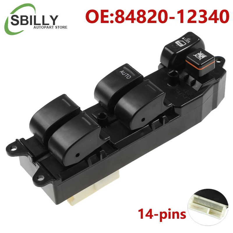 Interruptor de Vidro Elétrico 84820-12340 8482012340 para Toyota Corolla 1997-2004, Acessórios para Carro 84820-12510
