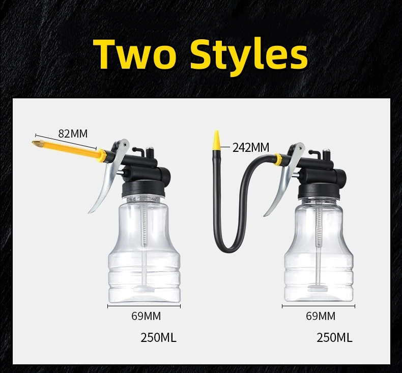 Oiler for Greasing Transparent Oil Can Lubrication High Pressure Pump Oiler Lubricating Oil Plastic Machine 250ml Oil Pot Bottle view 2