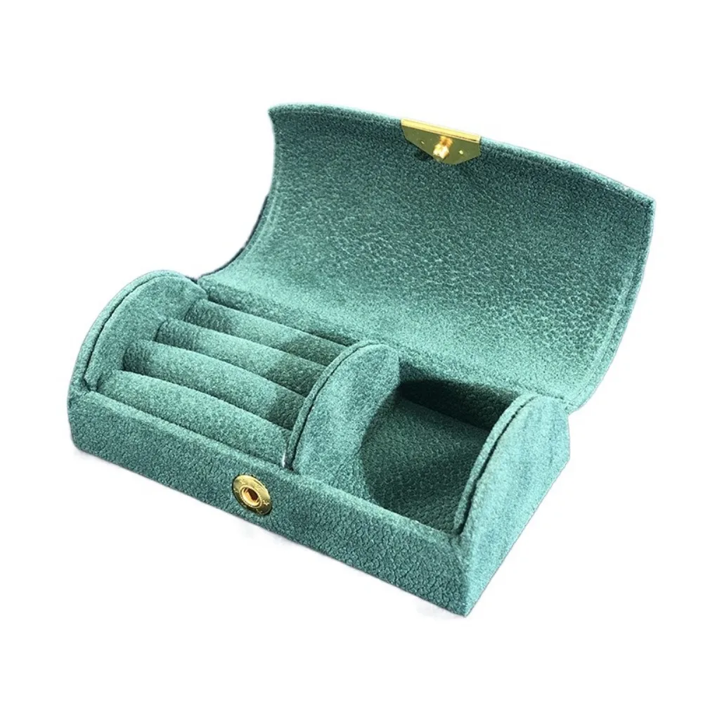 

Бархатная арка из бисера, шкатулка для ювелирных изделий, перегородки, однотонный портативный чехол для хранения колец, экономия места, защитный