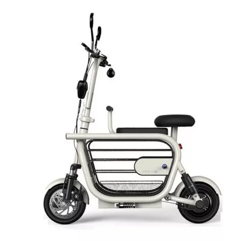 2 Seats Electric Motorcycle Scooter adults Two Wheels 37KM/H 580W Mini Electric City Bike For Girls Ladies With Pet Basket