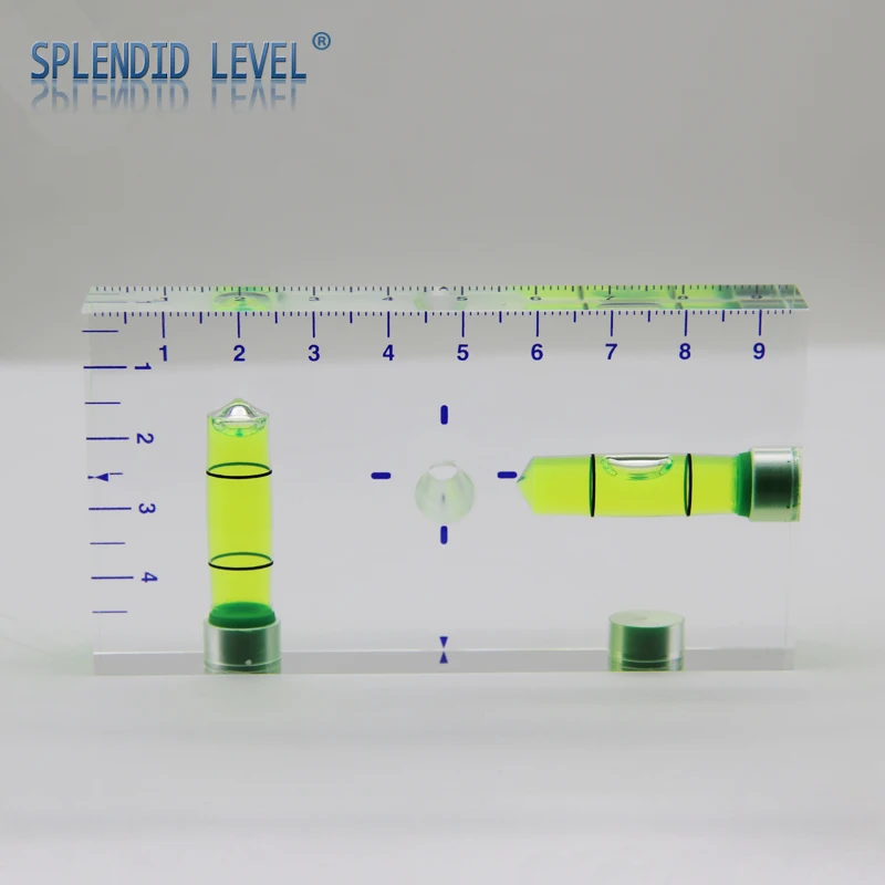 Niveau de type T entièrement transparent, bidirectionnel intégré, petit niveau à bulle horizontal, taille de bulle 95x51x13mm