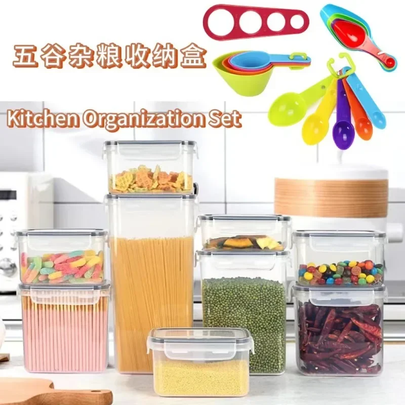 Kitchen 7pcs Food Containers Set BPA Free Plastic Airtight Storage Box with 10stickers and Pen Food Storage Containers