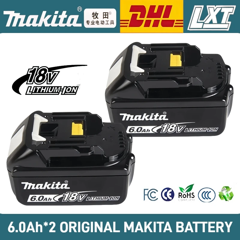 

Original Makita 18V Rechargeable Tool Battery 6000mAh/5000Ah，for Makita 18V Battery BL1860 BL1815 BL1850 Replacement Battery