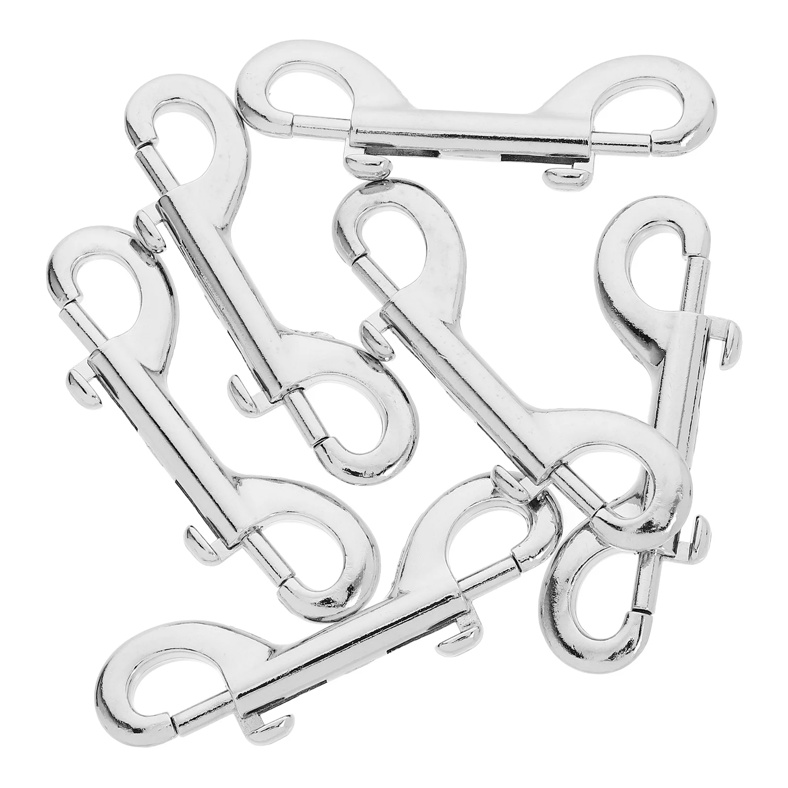 

6pcs Stainless Steel 89Mm Double Ended Dog Leash Heavy Duty Metal Trigger Snap Durable Chain For Walking Training