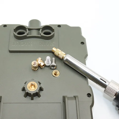 Imagen 2 del producto Juego de calor de inserción, cabezal de punta de pistola para soldar M2 M3 M4, insertos de fusión en caliente, tuerca, tornillo de latón, Kit de inserción de rosca integrada, impresión 3d de plástico