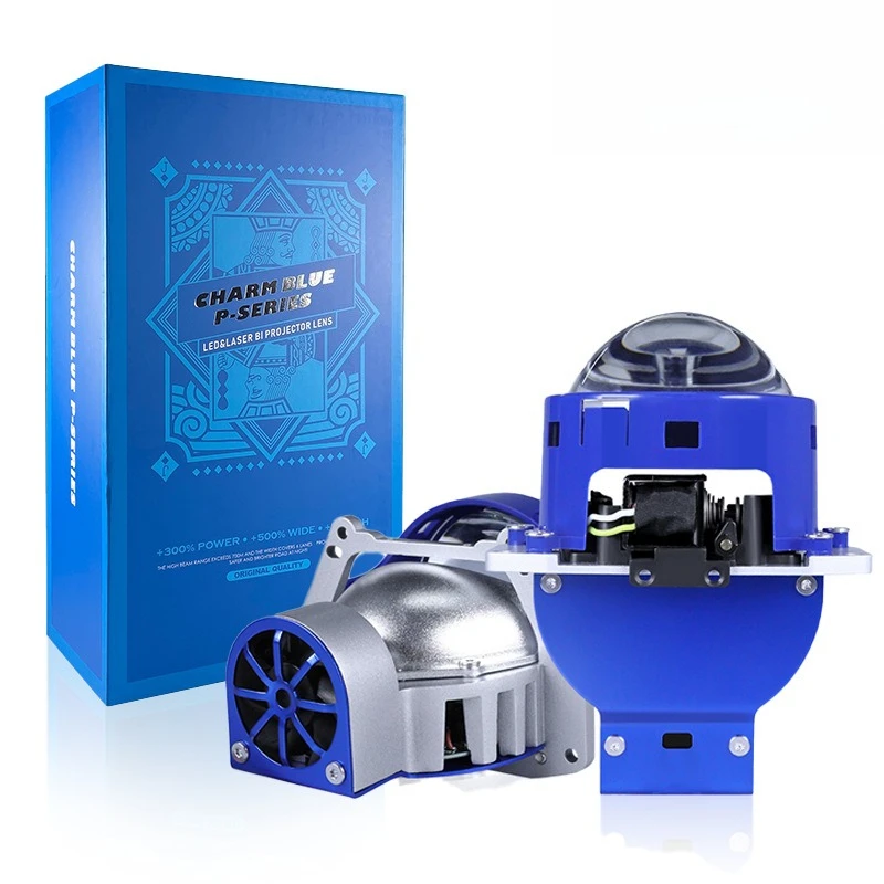 

Car LED Headlight Bi LED Projector with Halo Dual Beam All in One 63W High Low Beam LED Lens Front Headlamp Automotive Lighting