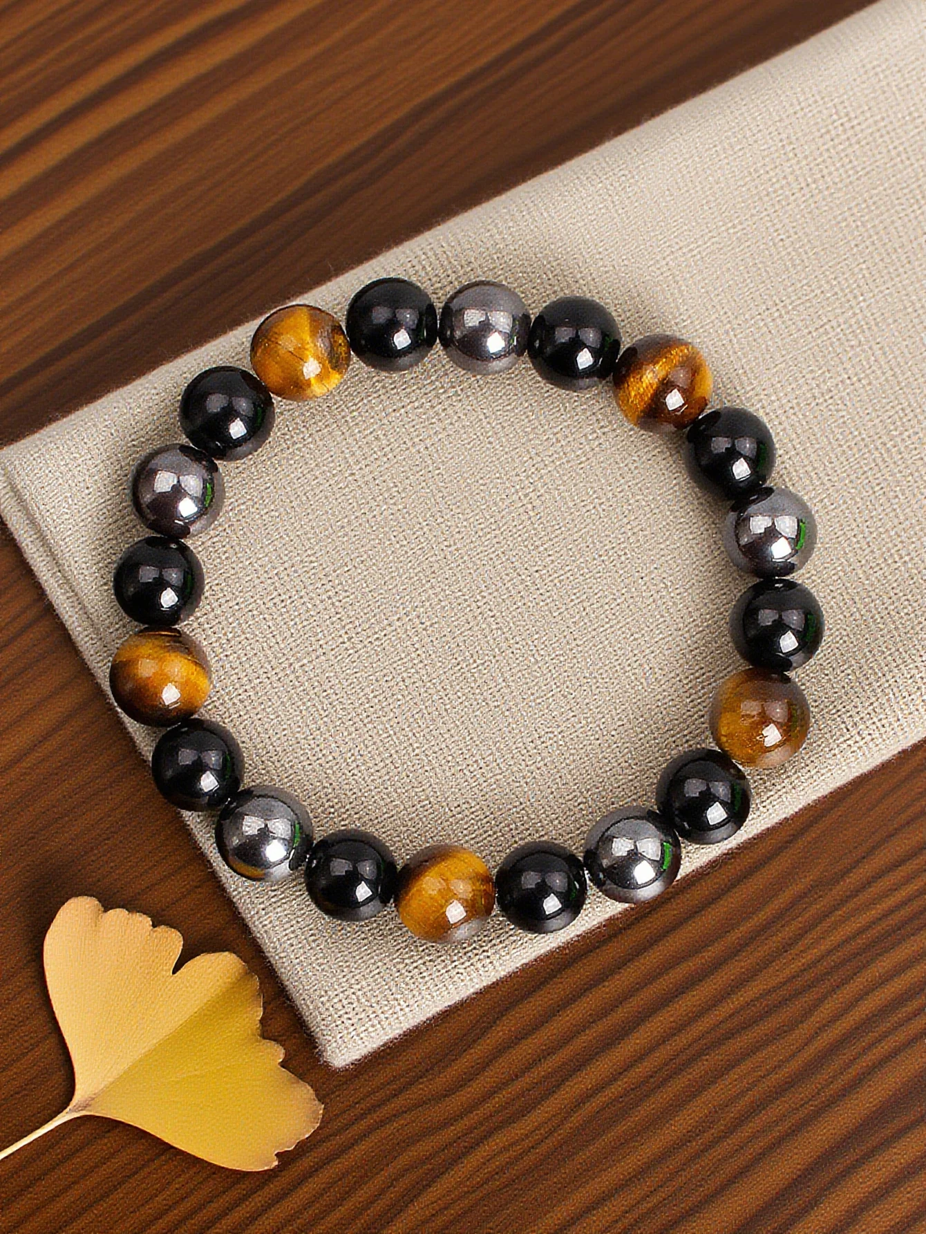 Tiger Eye Hematite Obsidian Bracelet 6
