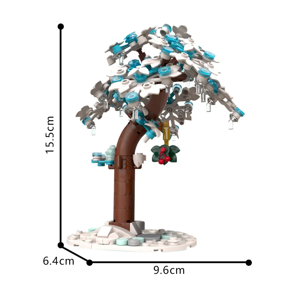 Gobricks MOC Winter Village Adventskalender Kerst Straatklok Bouwstenen Model Bevroren Boom Bakstenen Speelgoed Kinderen Gift