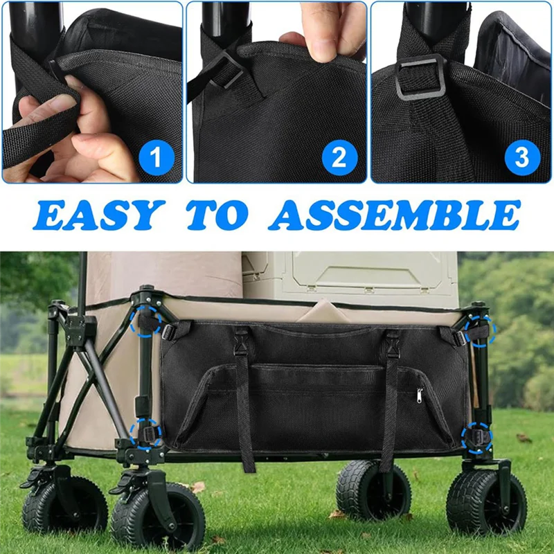 

B93B-Складная уличная тележка с большой емкостью для хранения и боковыми карманами для садоводства и пикников