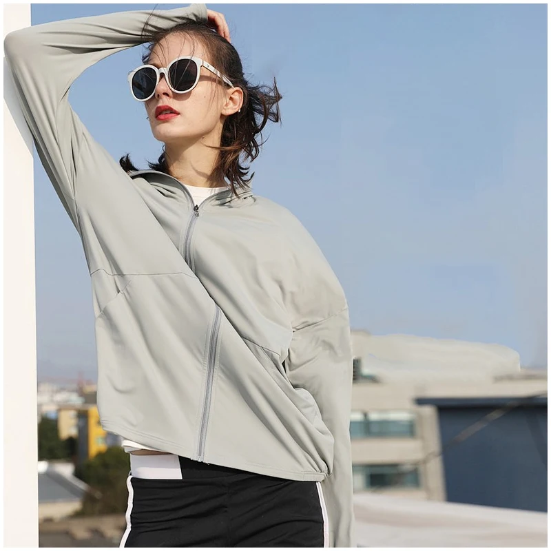 Summer Women Sun UV Protection Coats Sunscreen Hat Long Sleeve Hooded Quick Dry Jacket Anti UV Ultrathin Beach Hiking Sweatshirt