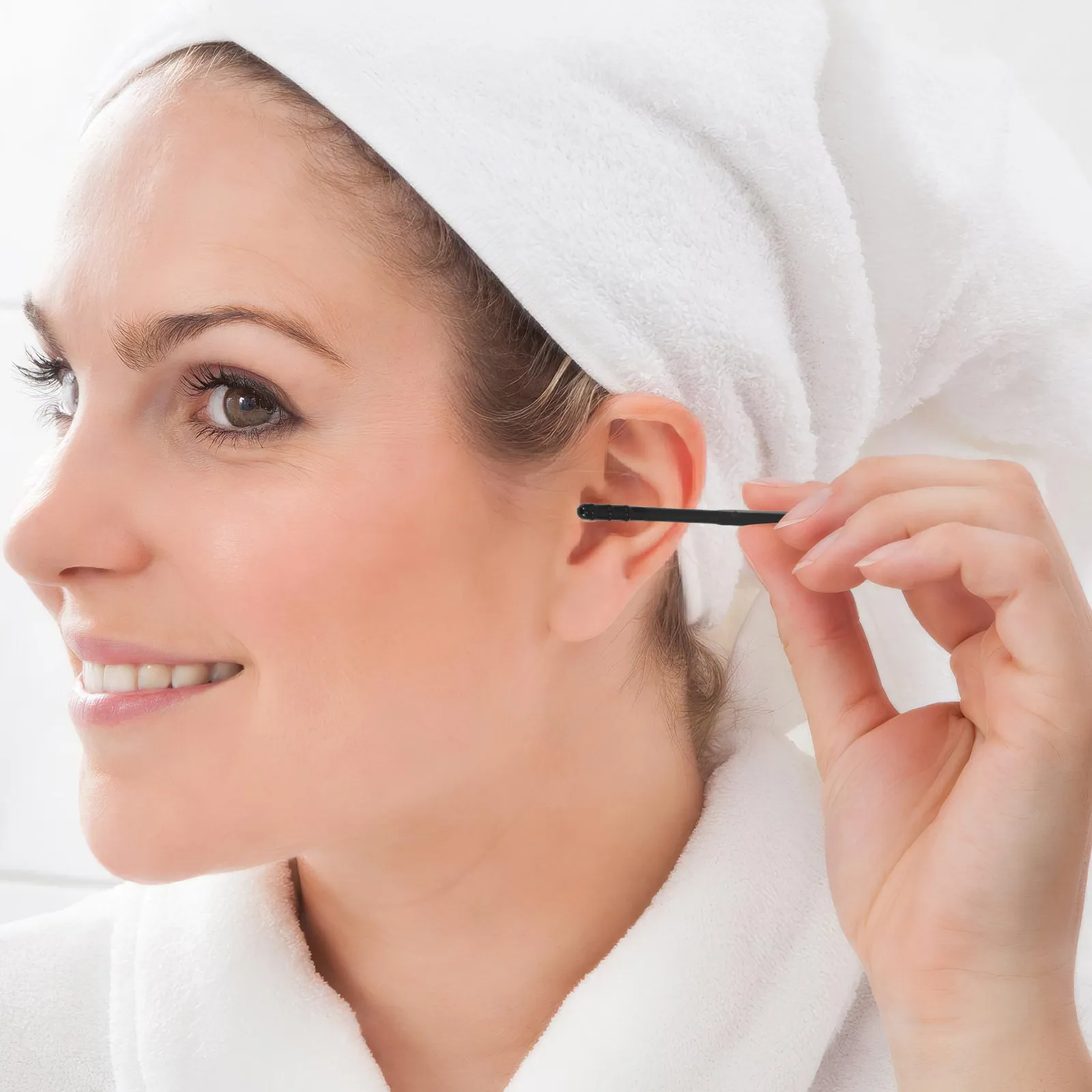 300Pcs Sticky Ear Pick Adhesive Earwax Cleaning Sticks Disposable Ear Wax Removal Tool Black for Home Travel Use