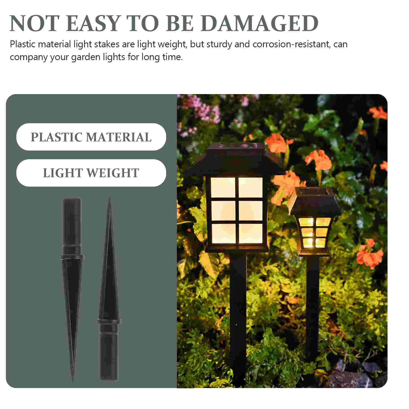 10 ชิ้นด้านนอก Land กลางแจ้งพลังงานแสงอาทิตย์ไฟเปลี่ยน GROUND Stake Dandelion สีดํา SPIKE