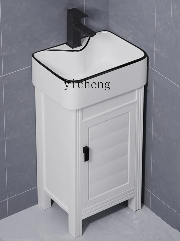 Alumimum Bathroom Cabinet Punch-Free Toilet Balcony Ceramic Basin