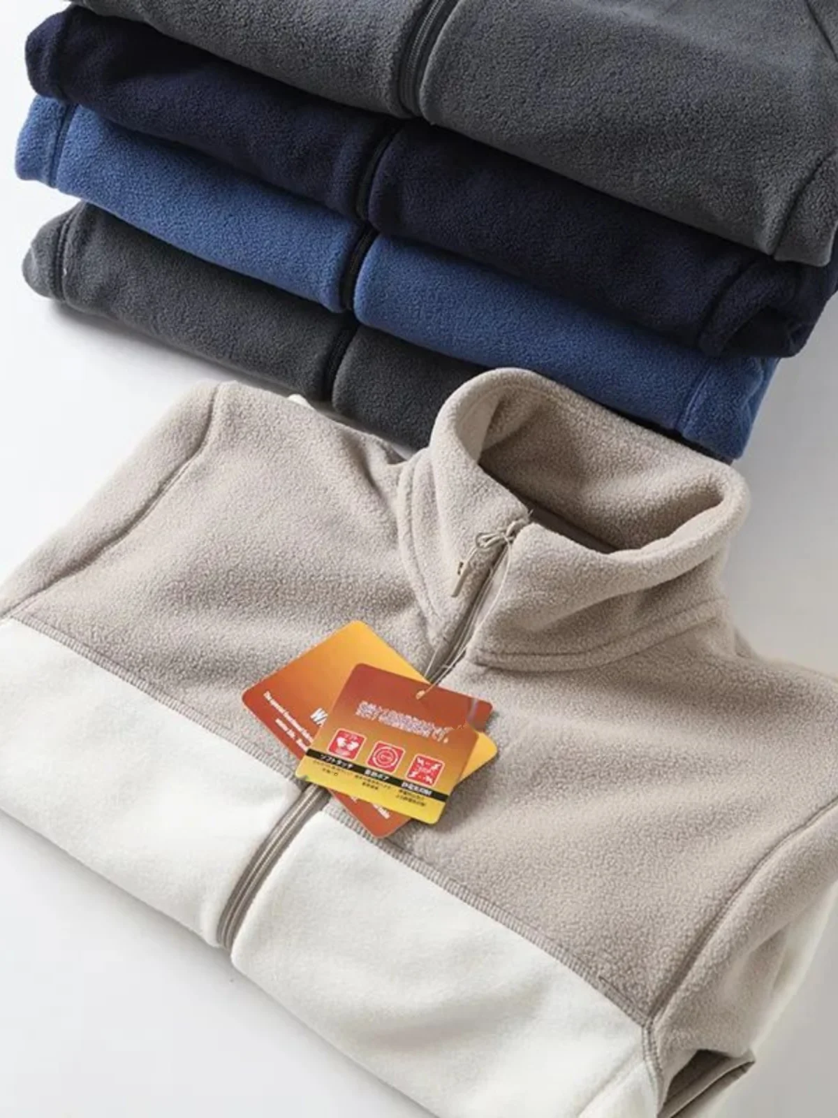 

Модная флисовая куртка с длинным рукавом и воротником-стойкой для пар, бренд Tagkita, весна-осень-зима