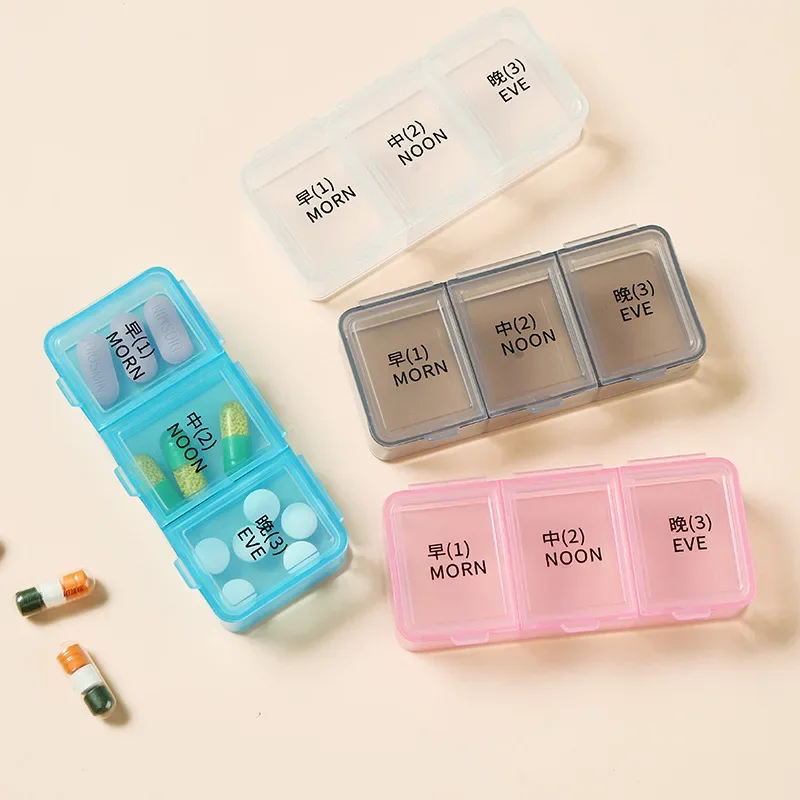 1 Day 3 Grids Rainbow Pill Medicine Box Tablet Medicine Organizer Health Storage Pill Box Holder Splitters With Printed Braille