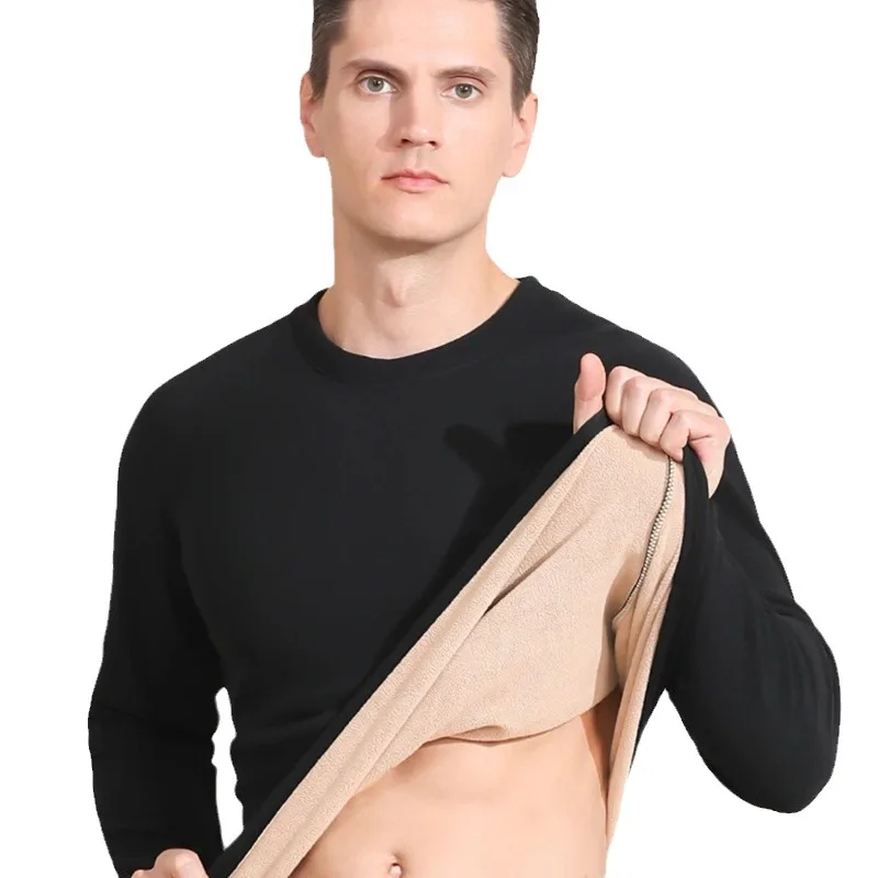 New Winter Thermal Underwear Men Mock-neck First Layer 2 Pieces Under Panties and Undershirts Keep Warm Clothing Elastic XL-3XL