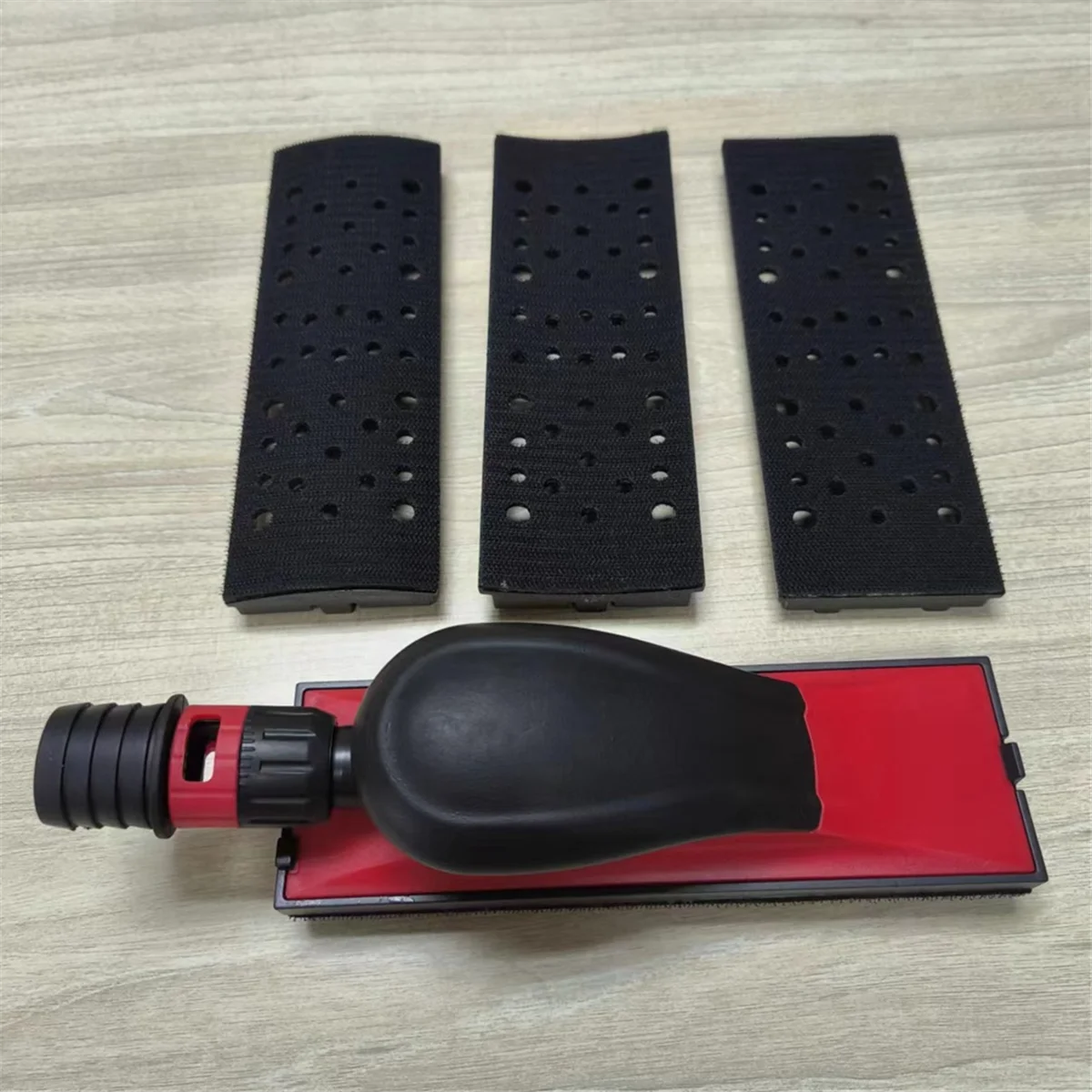 Vacuum Sanding Block Set,Vacuuming Sanding Disc Holder Sandpaper 4Pc Backing Polishing Pad Handheld Sander 70X198mm