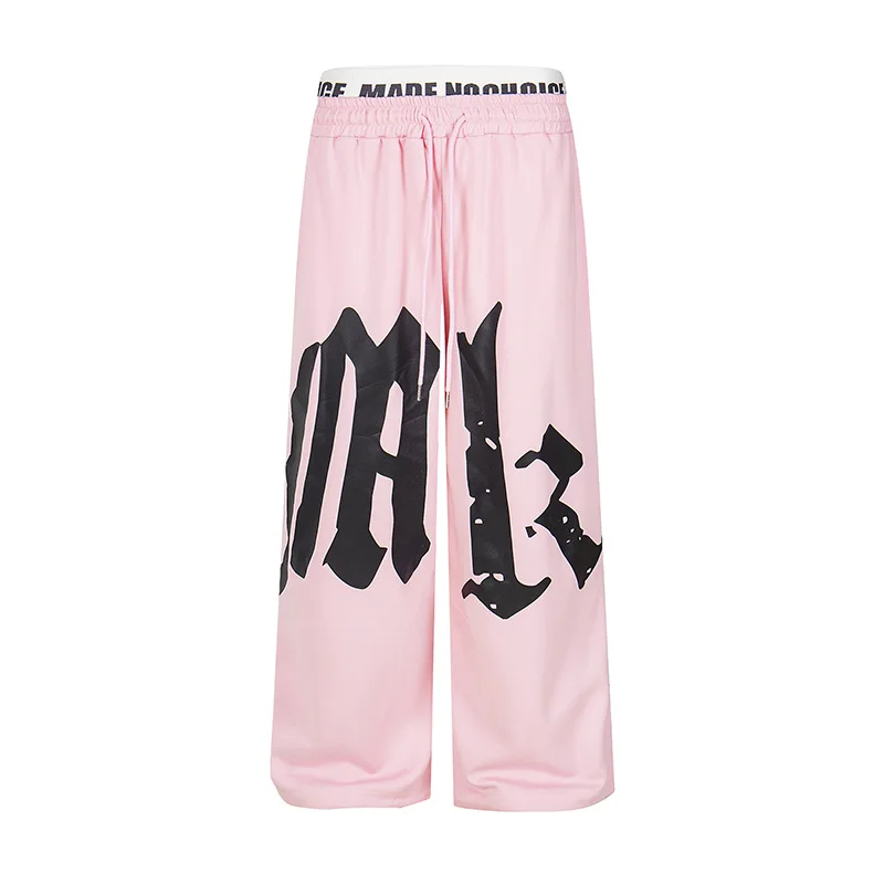 All Seasons Y2k Fashion Embroidered Street Couple Double Head Double Waist Pants Personalized Casual Printed Pattern Pants