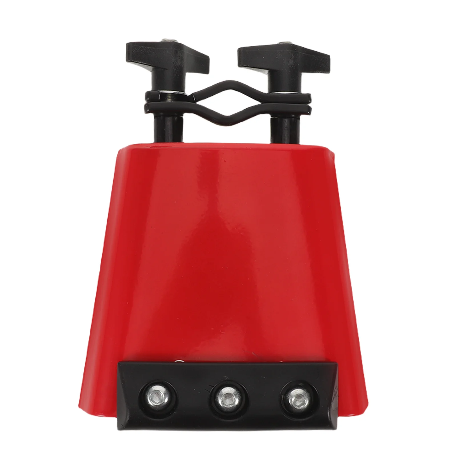 

Red Metal Drum Cowbell Mountable Clip on with Mute Strip for Practice Sound Control Drum Kit Accessory Cowbell with Mute Strip