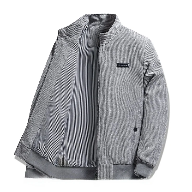 

New Corduroy Jaet Men's Spring Autumn Winter Loose Thiened Cotton Busin Outerwear Middle-Aged Large Size Dad Clothes