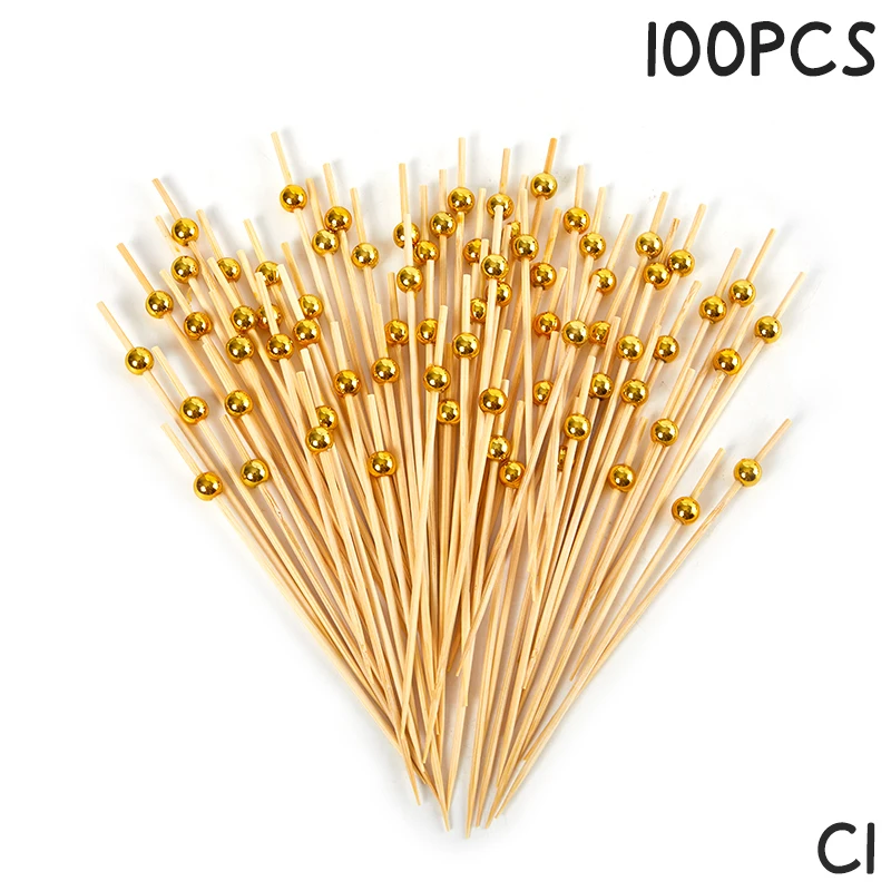 50/100Pc/Lot Star Disposable Bamboo Skewers Food Cocktail Picks Buffet Fruit Cupcake Fork Sticks Party Table Decoration Supplies