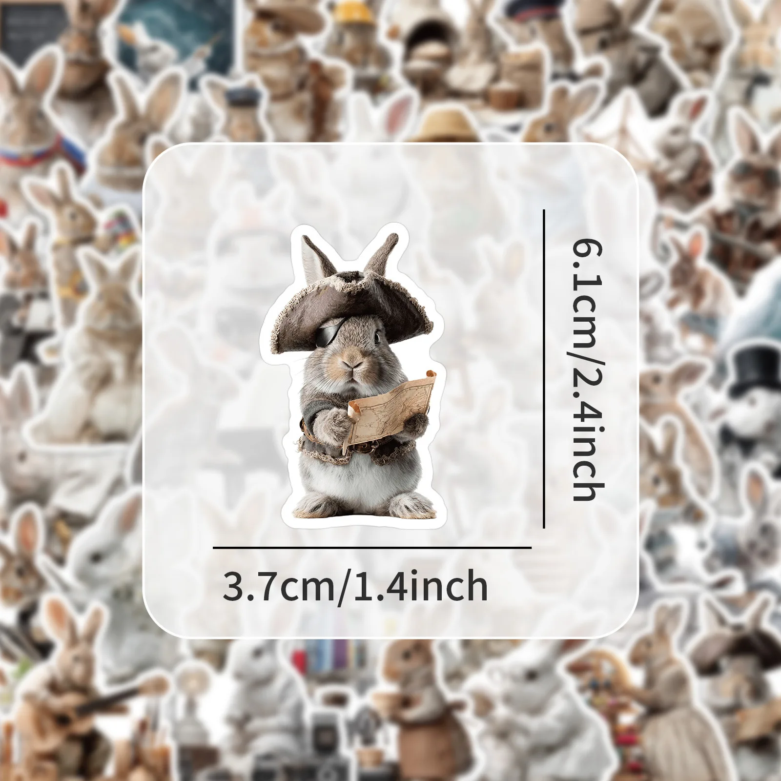 50 pieces of zodiac rabbit stickers - cute and anthropomorphic creative decorative handbook stickers for art projects