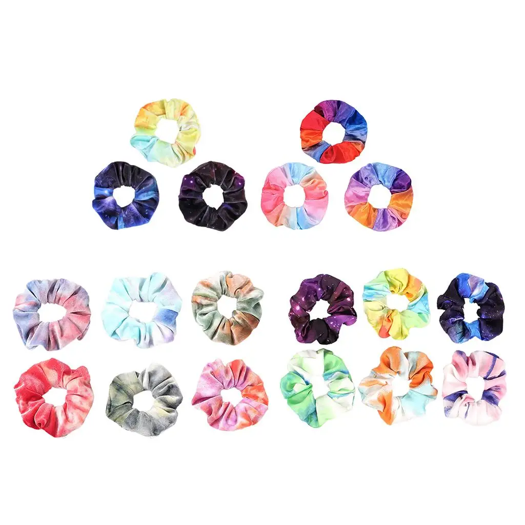 

3/6Pieces Womens Velvet Hair Scrunchies Flowers Elastic Hair Bands Bobbles Hair Ties