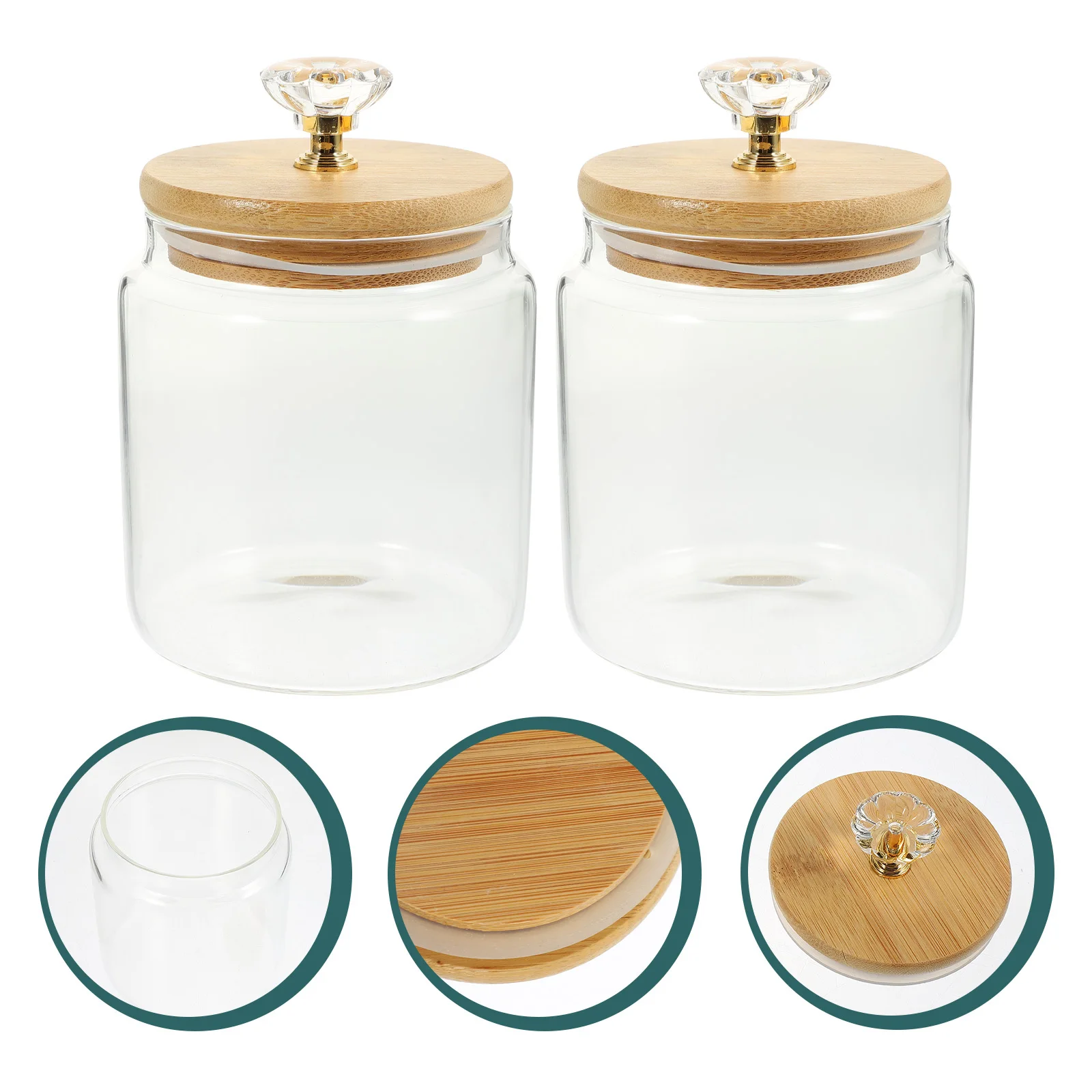 

2Pcs Glass Tea Jar with Lid Sealed Moisture Proof Storage Container for Loose Tea Herbs Spices Food Preservation Multi Function
