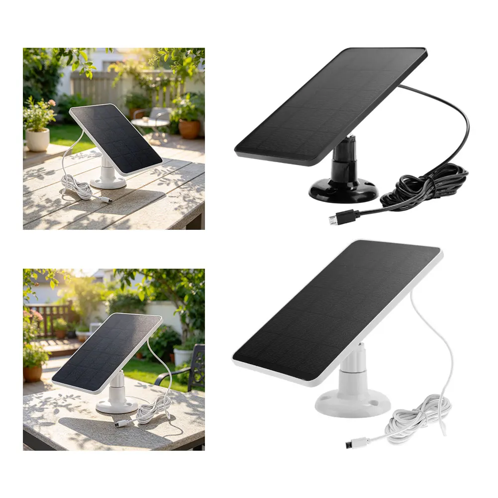 1PCS 4W Monocrystalline Solar-Panel For Ring Blink-Eufy Low Power Security Camera Weatherproof Outdoor Charging Module